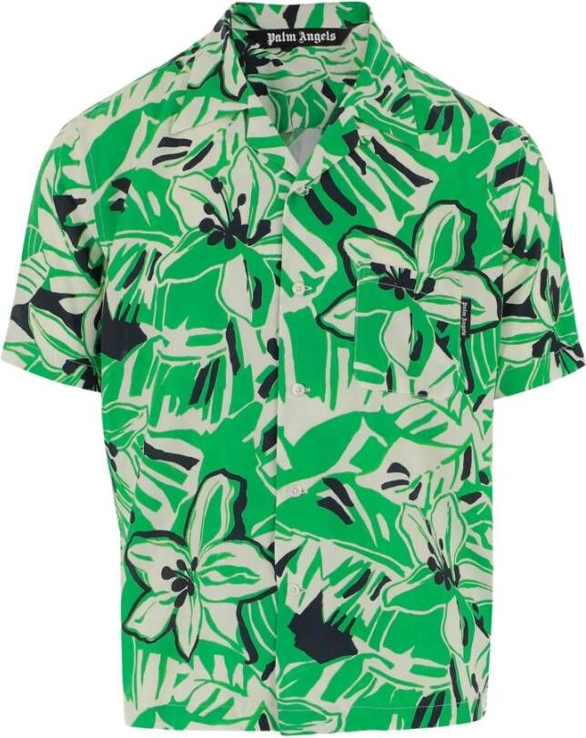 Palm Angels Shirt met korte mouwen Groen Heren