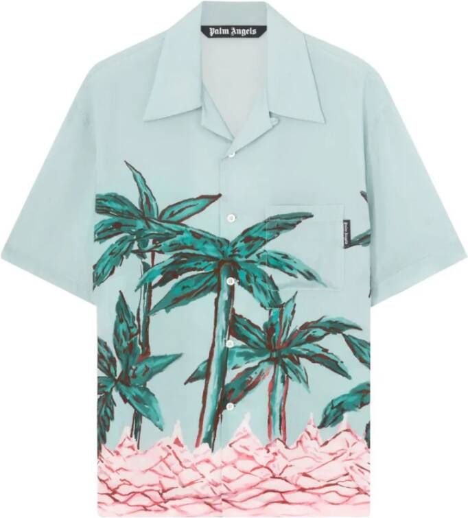 Palm Angels Short Sleeve Shirts Groen Heren