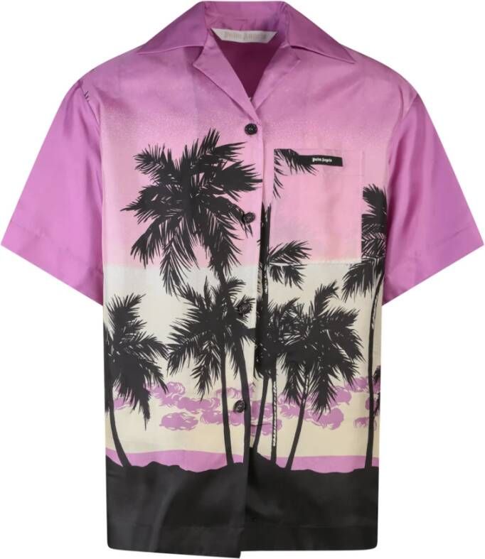 Palm Angels Short Sleeve Shirts Paars Dames