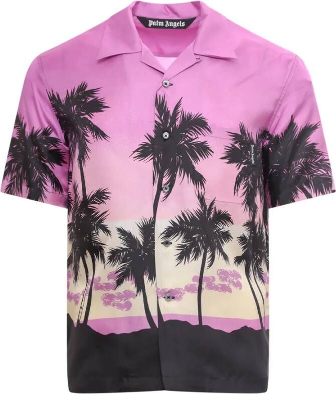 Palm Angels Short Sleeve Shirts Roze Heren