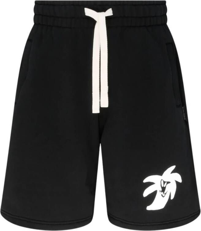 Palm Angels Zwarte Shorts met Stijl Model Naam Black Heren