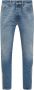 Palm Angels Slim Fit Blauwe Jeans met Vintage Effect en Crème Beige Zijstrepen Blauw Heren - Thumbnail 1