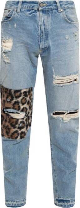 Palm Angels Animalier Patch Regular 5pock Blauw Heren