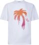 Palm Angels Sprayed Logo Sportshirt White Heren - Thumbnail 1
