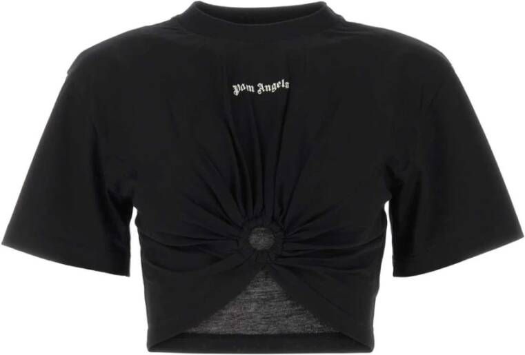 Palm Angels Stijlvol Zwart Katoenen T-Shirt Zwart Dames