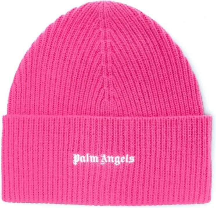 Palm Angels Fuchsia Logo Geborduurde Hoeden Pink