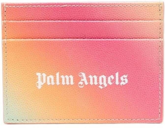 Palm Angels Stijlvolle Leren Kaarthouder Meerkleurig Heren