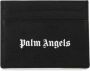 Palm Angels Zwarte leren portemonnee met logo print Black Heren - Thumbnail 1