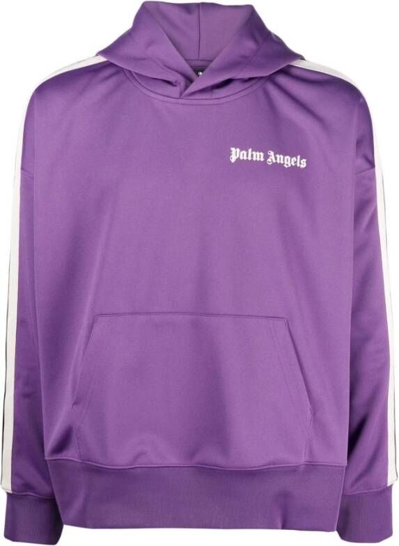 Palm Angels Stijlvolle Logo Print Sweatshirt Purple Heren