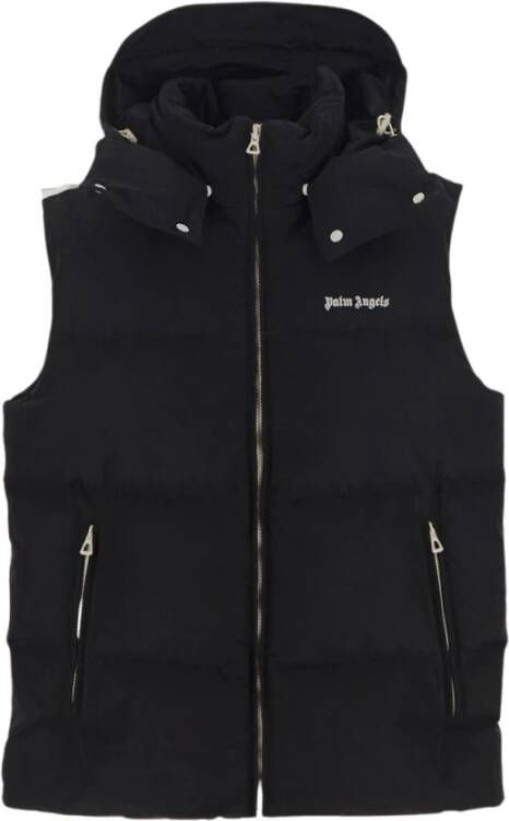 Palm Angels Stijlvolle Mouwloze Donsjas Zwart Heren
