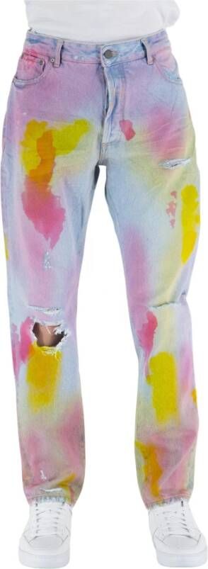 Palm Angels Tie Dye Straight Jeans Multicolor Heren