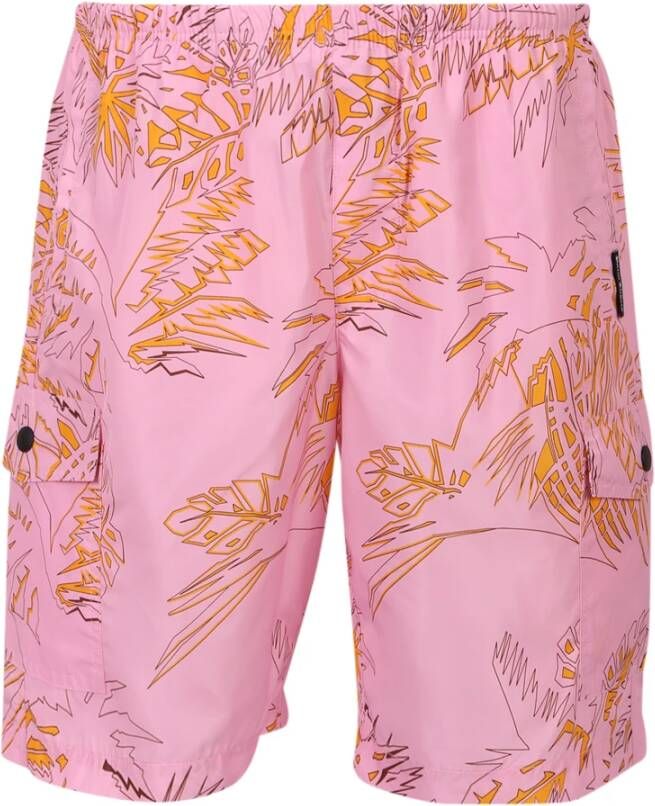 Palm Angels Strandkleding Shorts met Abstracte Print Roze Heren