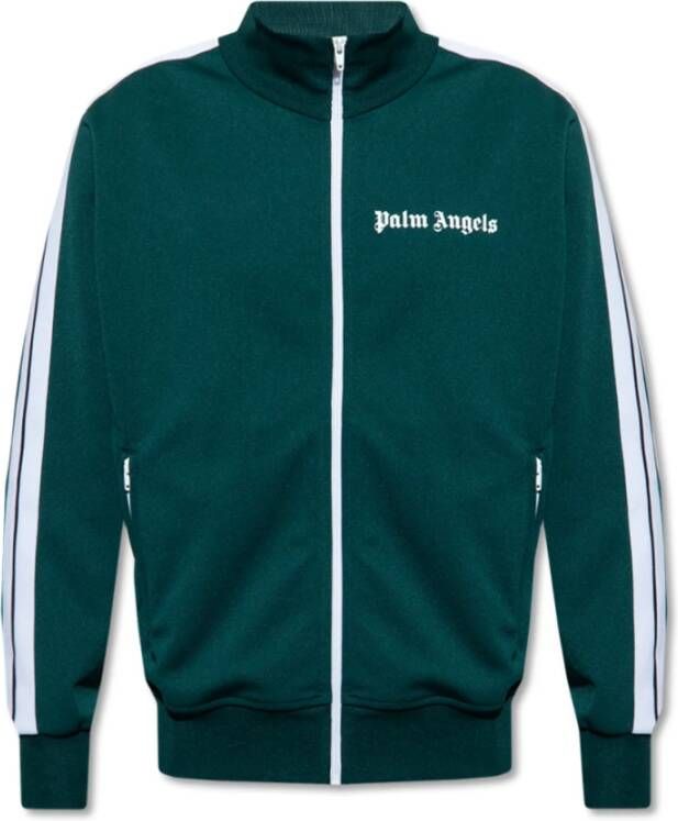 Palm Angels Donkergroene Sweatshirt met Ritssluiting Green Heren