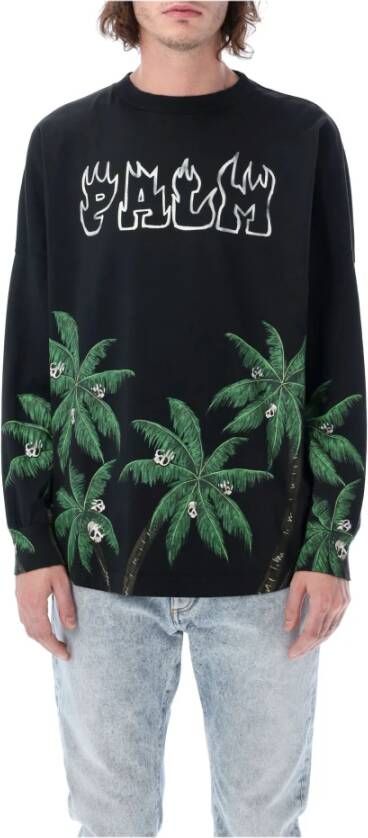 Palm Angels Palmsampkull Crew Sweatshirt XL Zwart Black Heren