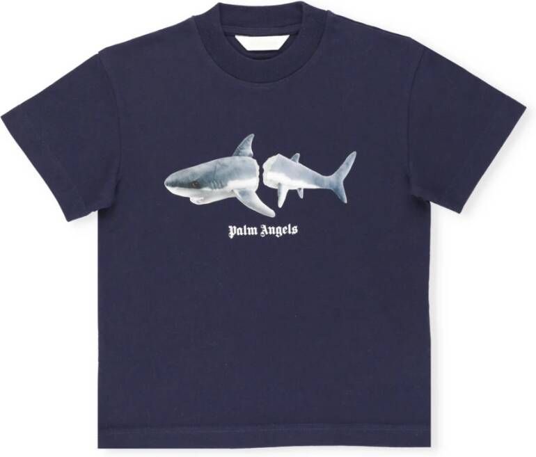 Palm Angels Kids T-shirt met haaiprint Blauw - Foto 1