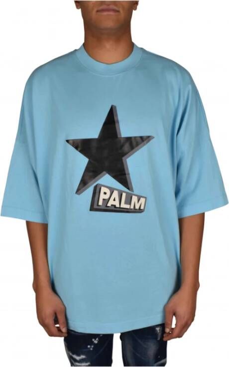 Palm Angels T-shirt Blauw Heren