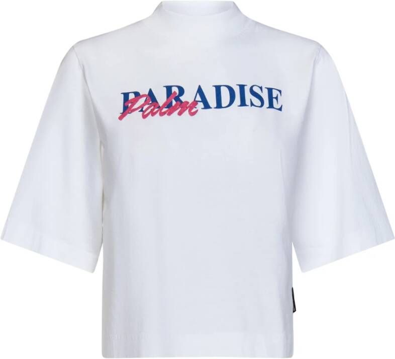 Palm Angels Bedrukte Crewneck Tee Damesmode Wit Dames