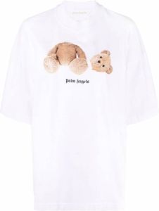Palm Angels T-shirt With A Teddy Bear Logo Wit Dames