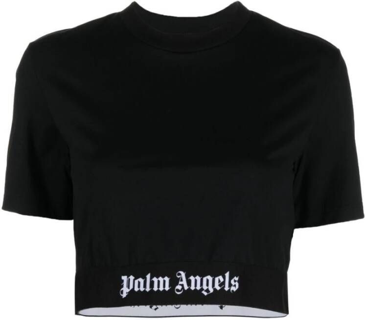 Palm Angels Zwart-wit T-shirt Upgrade voor je Garderobe Black Dames
