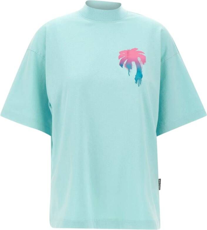 Palm Angels T-shirt met tekst Blauw - Foto 1