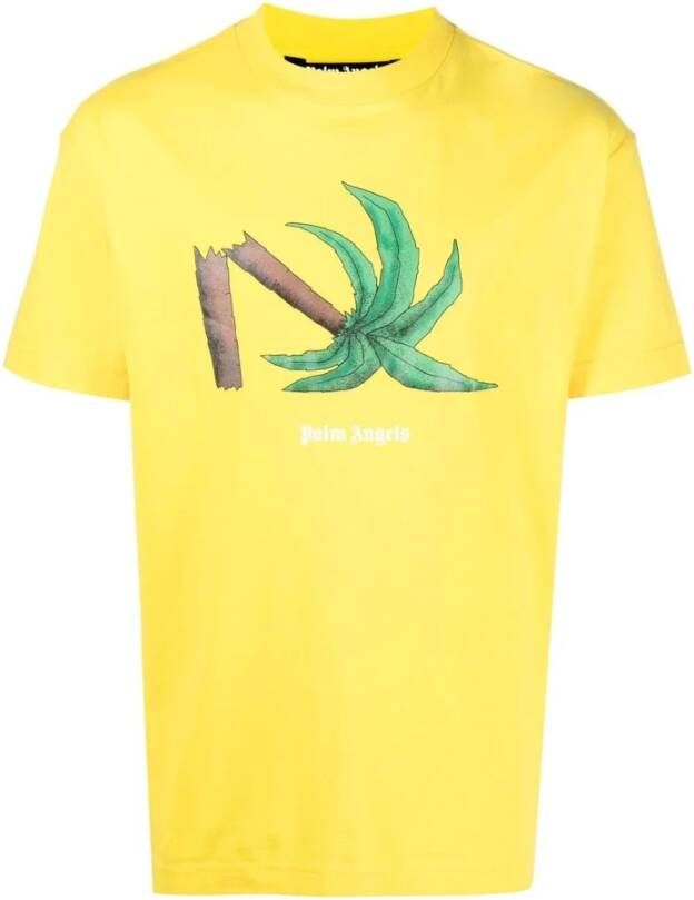 Palm Angels T-Shirts Geel Heren