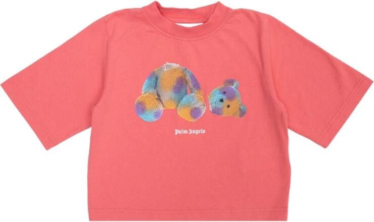 Palm Angels Kids T-shirt met teddybeerprint Roze