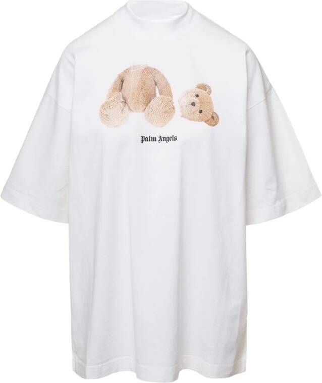 Palm Angels Wit katoenen oversized t-shirt Wit Dames