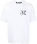 Palm Angels Monogram Katoenen T-shirt Wit Zwart White Heren - Thumbnail 1