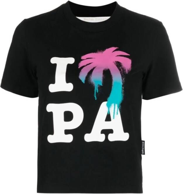 Palm Angels MultiColour Katoenen T-shirt met Logo Print Multicolor Dames