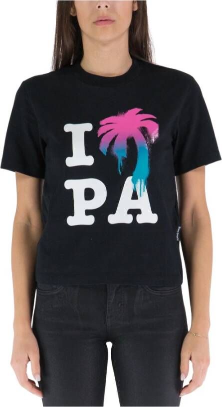 Palm Angels MultiColour Katoenen T-shirt met Logo Print Multicolor Dames