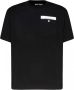 Palm Angels Zwart Katoenen Jersey Crewneck T-Shirt met Logo Tape Trim Black Heren - Thumbnail 1