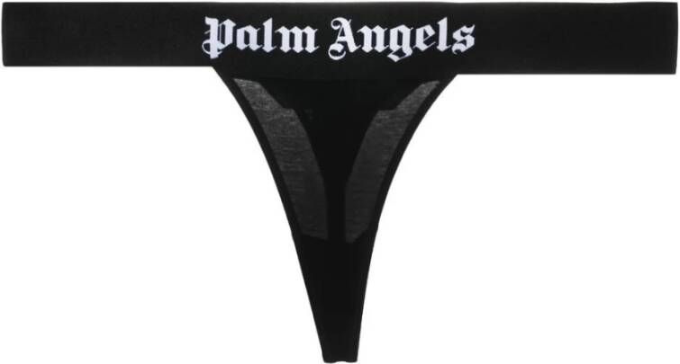 Palm Angels Thong With Logo Band Zwart Dames