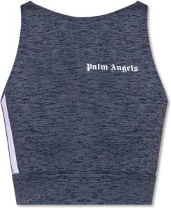 Palm Angels Top with logo Blauw Dames