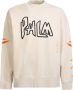 Palm Angels Witte Logo Sweatshirt met Graffiti Vlammen White Heren - Thumbnail 5