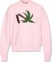 Palm Angels Roze Katoenen Sweatshirt met Logo Detail Pink Heren - Thumbnail 1