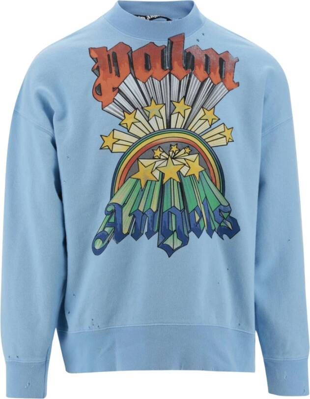 Palm Angels Upgrade je casual garderobe met deze grafische print sweatshirt Blauw Heren