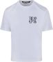 Palm Angels Klassiek Wit Katoenen T-Shirt met Zwarte Logo Print Wit Heren - Thumbnail 3