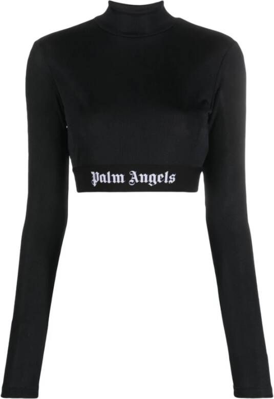 Palm Angels Verhoog je stijl met Logo Tape Skin Tee Zwart Dames