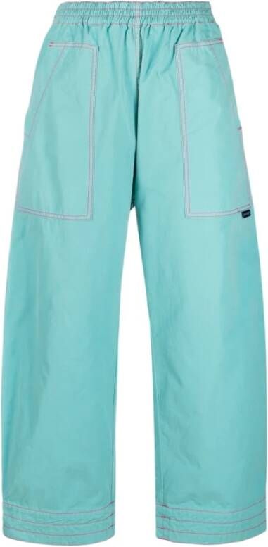 Palm Angels Wide Trousers Blauw Dames
