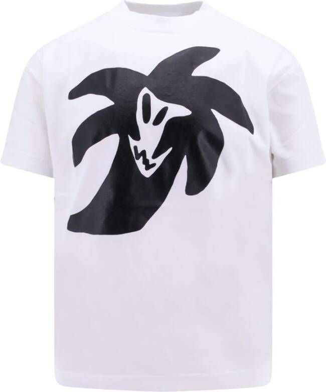 Palm Angels Wit Crew-Neck T-Shirt voor Heren Aw23 Collectie White Heren