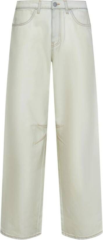 Palm Angels Witte Baggy Jeans Ss23 White Dames