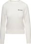 Palm Angels Logo-geborduurde Crew-Neck Sweater Beige Dames - Thumbnail 2
