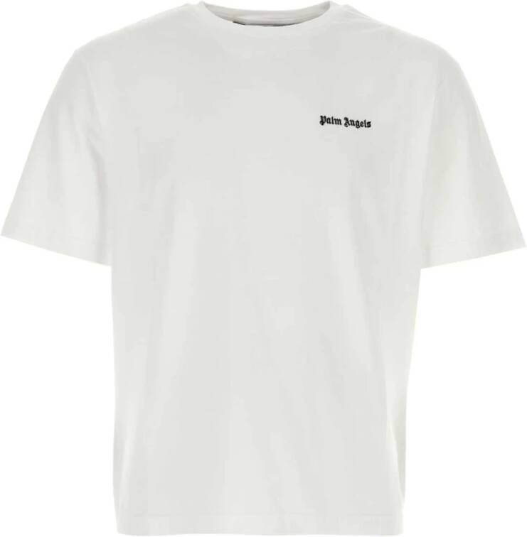 Palm Angels Witte katoenen T-shirt Klassieke stijl Wit Heren