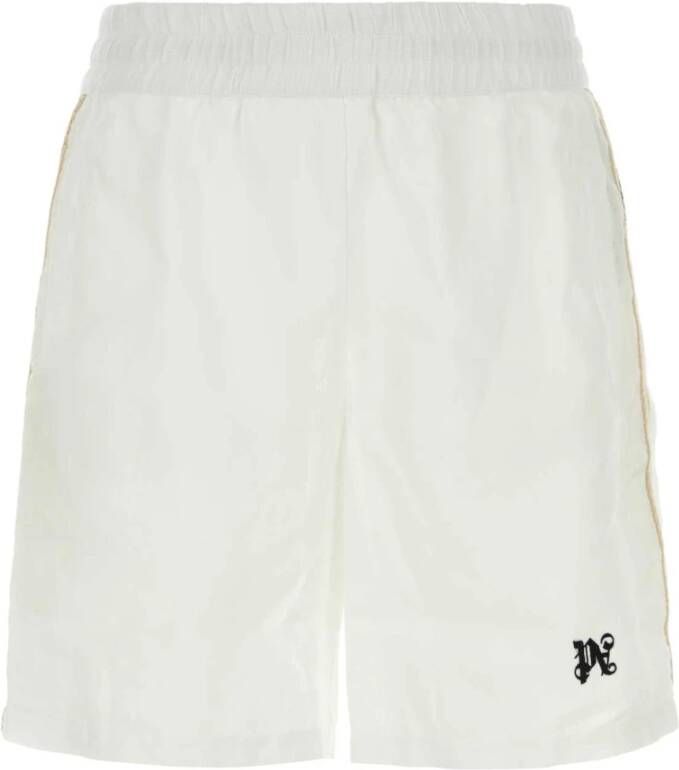 Palm Angels Witte linnen Bermuda shorts Stijlvolle upgrade voor mannen White Heren