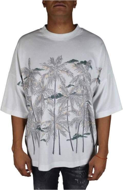 Palm Angels Witte Palmboom T-Shirt White Heren