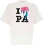 Palm Angels Wit Katoenen T-Shirt met I Love Pa Print Wit Heren - Thumbnail 9