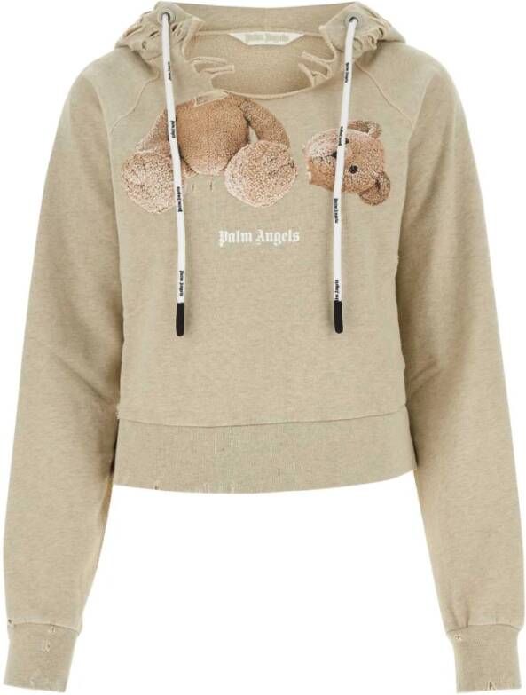 Palm Angels Stijlvol en Comfortabel Zandkleurig Katoenen Sweatshirt Beige Dames