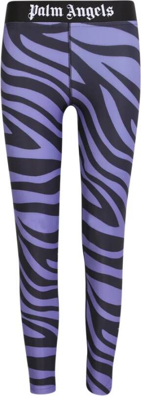 Palm Angels Zebra Print Leggings. Het merk toont een gedurfde versie voor de sportlijn in staat om het kledingstukken alternatief en in zwang te maken Paars Dames