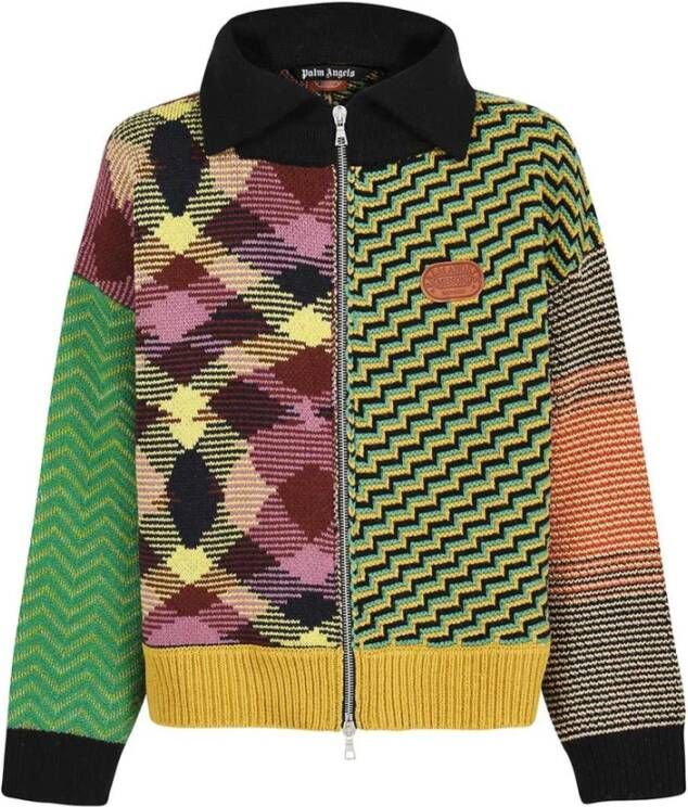 Palm Angels Zip-through Sweatshirt met Blokkleur Effect Meerkleurig Heren