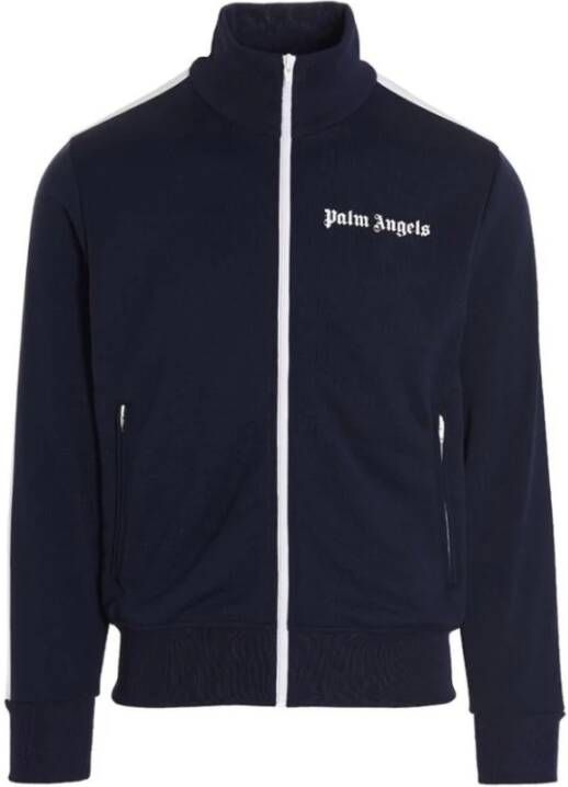 Palm Angels Zip-Through Sweatshirt Upgrade voor Moderne Mannen Blauw Heren